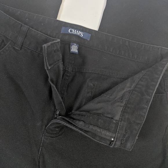 Chaps | Straight Leg Mid Rise Black Jeans - Picture 6 of 8